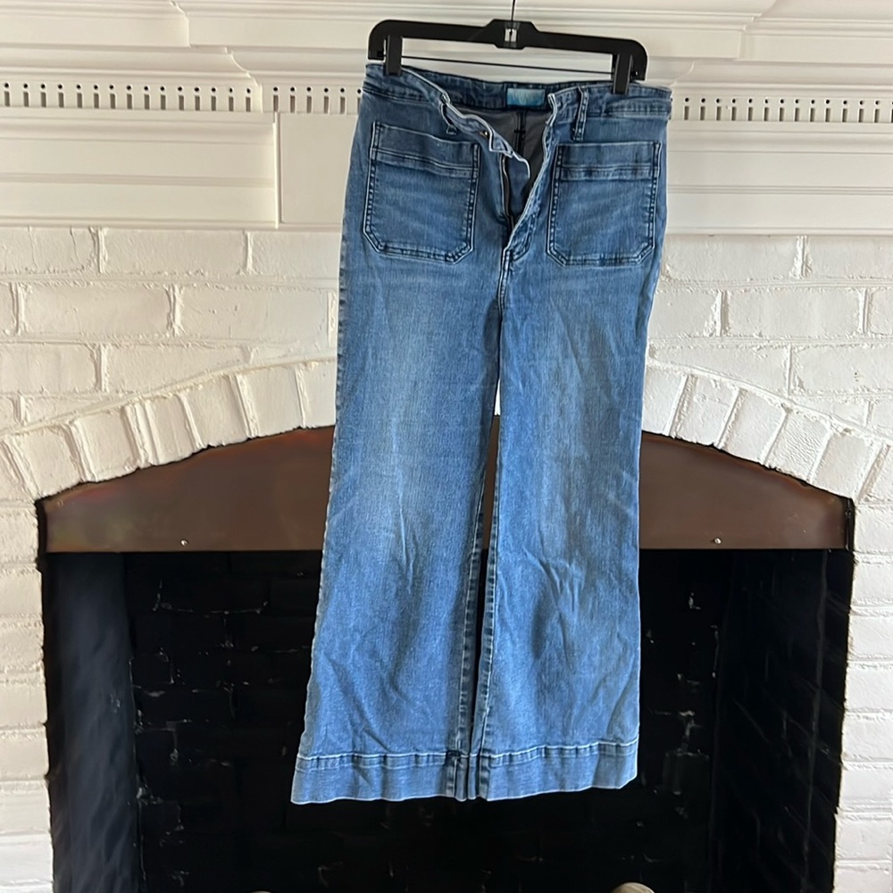 Mumu Blue wide leg crop jeans sz 31